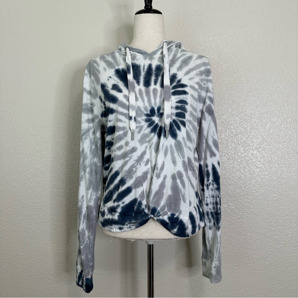 C&C California Boho Tie Dye Twist Front Hoodie Sweatshirt, Sz Small